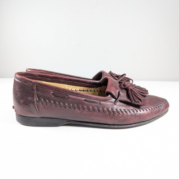 SANTONI Italian leather tassel loafers mens size 8 - 8.5, driving slip-on shoes - Picture 4 of 13